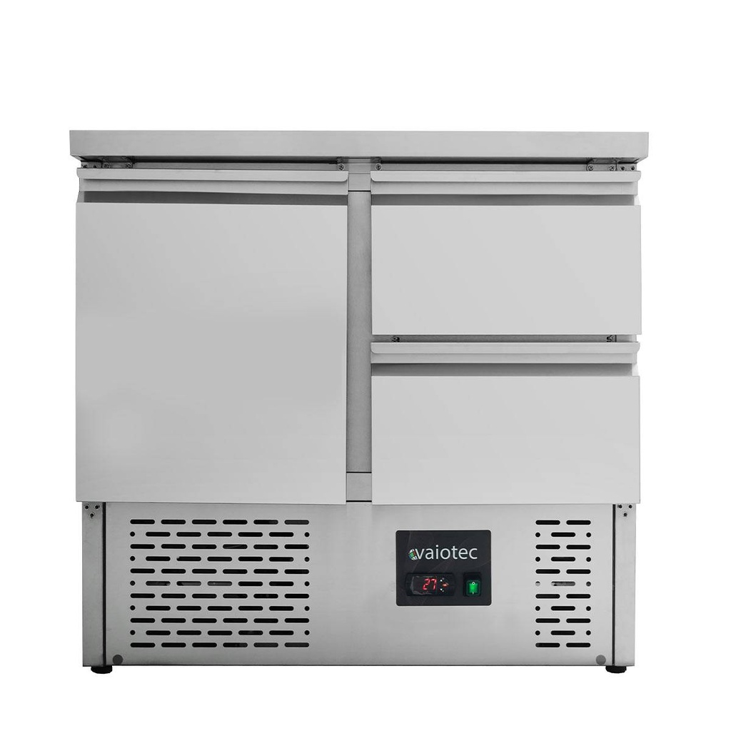 Kühltisch Mini / 2-fach - mit 1 Tür & 2 Schubladen, 900 x 700 mm