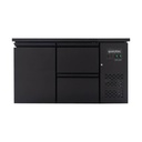 Barkühltisch schwarz / 1 Tür & 2 Schubladen - 280 l, 1465 x 520 mm