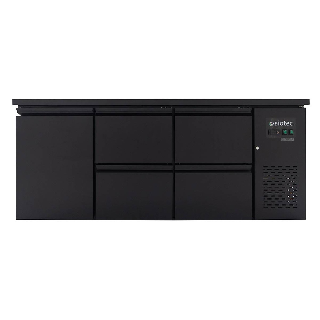 Barkühltisch schwarz / 1 Tür & 4 Schubladen - 425 l, 2005 x 520 mm