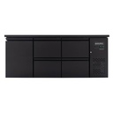 Barkühltisch schwarz / 1 Tür & 4 Schubladen - 425 l, 2005 x 520 mm