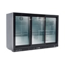 Barkühlschrank schwarz / 3 Glasschiebetüren, Höhe 900 mm, 1350 x 520 mm