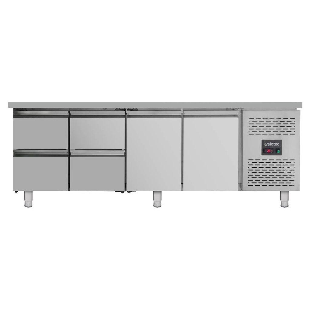 Kühltisch / 2 Türen & 4 Schubladen - Monoblock, 2230 x 700 mm