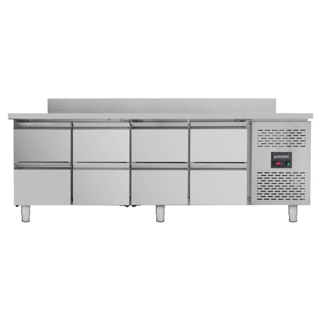Kühltisch / 8 Schubladen inkl. Aufkantung - Monoblock, 2230 x 700 mm