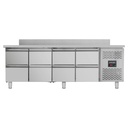 Kühltisch / 8 Schubladen inkl. Aufkantung - Monoblock, 2230 x 700 mm