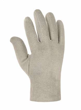 Baumwoll-Jersey-Handschuh rohweiß, "mittelschwer" | Größe 9
