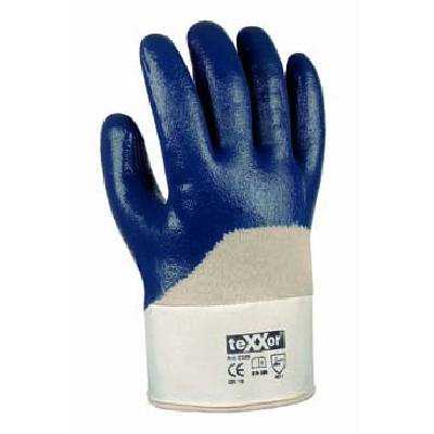 Arbeitsschutzhandschuhe Nitril 3/4-beschichtet, mit Stulpe, blau | Größe: 08
