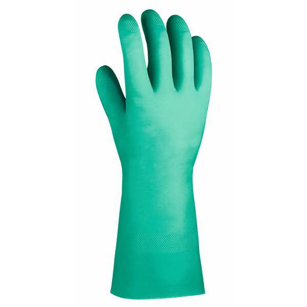 Chemikalienschutzhandschuhe aus Nitril, ca. 32 cm lang, grün | Größe: 11
