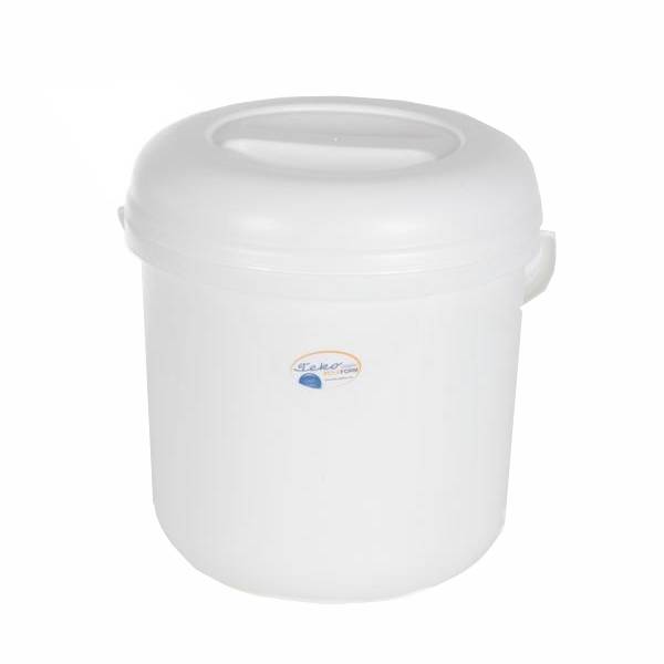 Abfalleimer, Deckeleimer 10 Liter mit Kunststoffbügel | weiß
