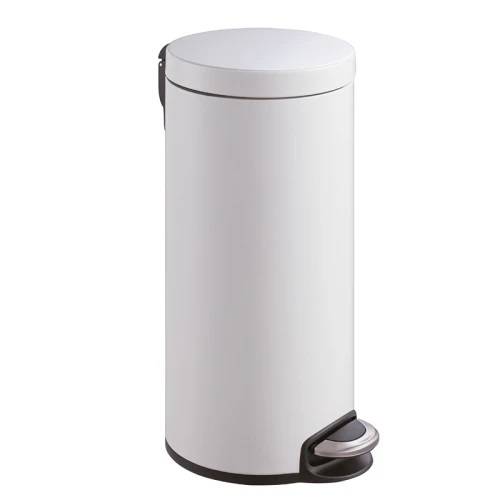 Abfallbehälter, Treteimer 30 Liter, "Serene" Metal, rund | weiß