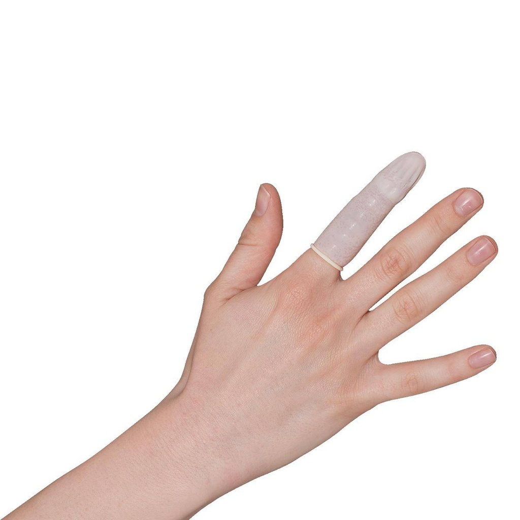 Einweg-Fingerlinge Latex "care & serve PREMIUM wiroTIP PF", 100 Stück/Beutel | Größe S