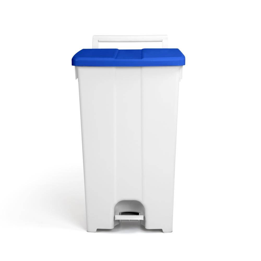 Abfallbehälter, Treteimer 90 Liter, "Derby XXL" | weiß/blau