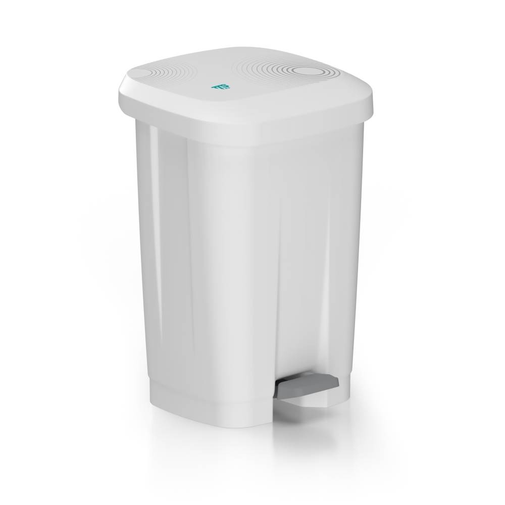 Abfallbehälter, Treteimer 50 Liter, "Moji" | weiß