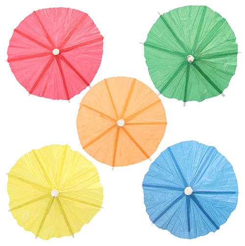 12 x 144 Deko-Picker 10 cm farbig sortiert "Eisschirmchen uni"