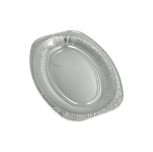 10 x 3 Servierplatten, Alu oval 35 cm x 24,5 cm