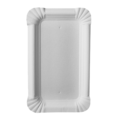 8 x 250 Teller, Pappe "pure" eckig 9 cm x 15 cm weiss