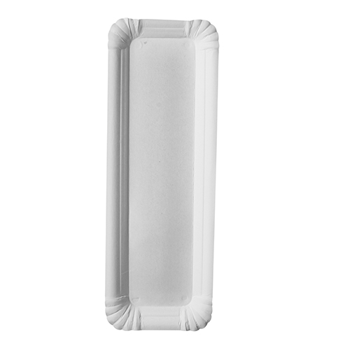 4 x 250 Teller, Pappe "pure" eckig 8 cm x 23 cm weiss