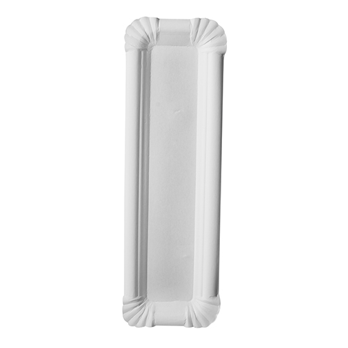 4 x 250 Teller, Pappe "pure" eckig 6,5 cm x 22 cm weiss
