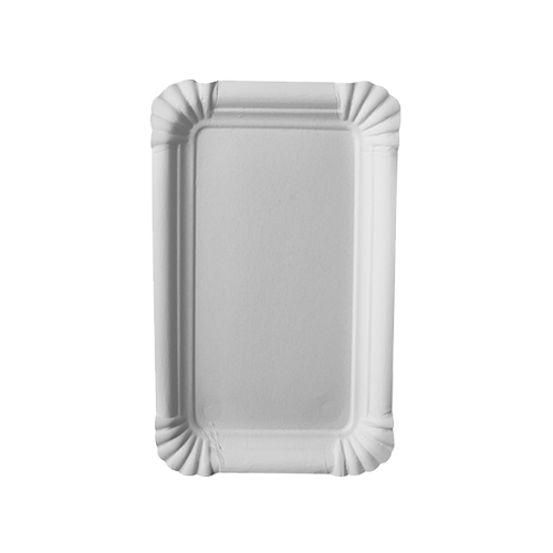 8 x 250 Teller, Pappe "pure" eckig 10 cm x 16 cm weiss