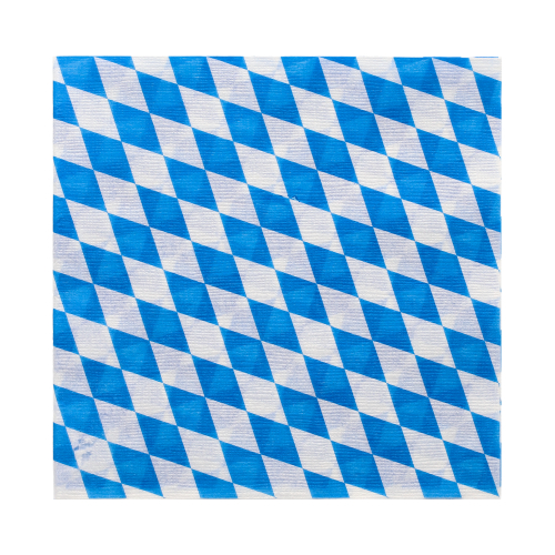 36 x 100 Servietten, 1-lagig 1/4-Falz 33 cm x 33 cm "Bayrisch Blau"