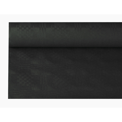 12 x Papiertischtuch mit Damastprägung 8 m x 1,2 m schwarz