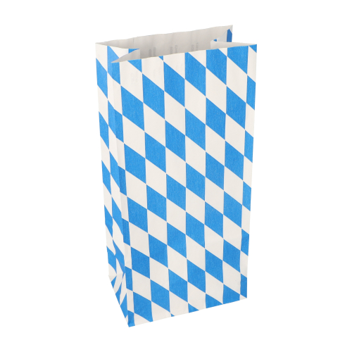 10 x 100 Hähnchenbeutel, Papier mit Alu-Einlage 28 cm x 13 cm x 8 cm "Bayrisch blau" 1/1