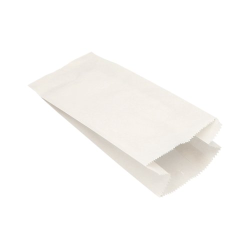 1000 Papierfaltenbeutel, Cellulose, gefädelt 28 cm x 13 cm x 7 cm weiss Füllinhalt 1,5 kg