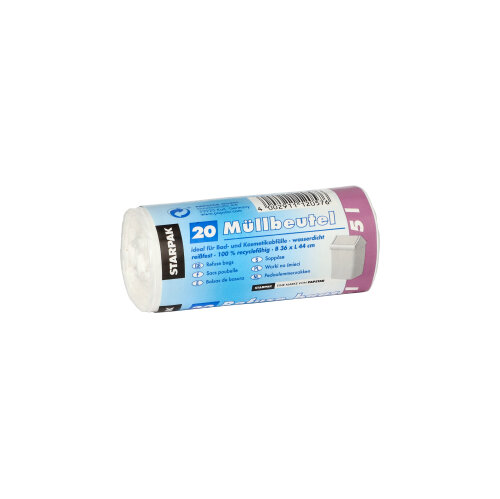 20 x 20 Müllbeutel, LDPE 5 l 44 cm x 36 cm weiss