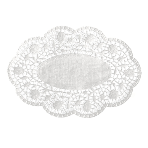 10 x 500 Mokkadeckchen oval 18 cm x 13 cm weiss
