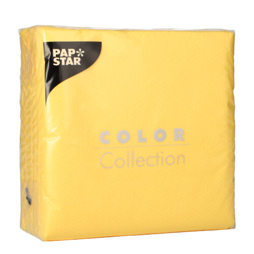 12 x 100 Servietten, 1-lagig 1/4-Falz 33 cm x 33 cm gelb