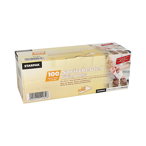 9 x 100 Spritzbeutel 1,8 l 46 cm x 23 cm transparent