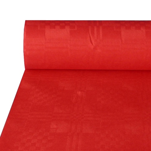 4 x Papiertischtuch mit Damastprägung 50 m x 1 m rot
