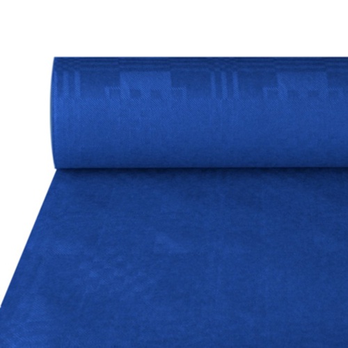 4 x Papiertischtuch mit Damastprägung 50 m x 1 m dunkelblau