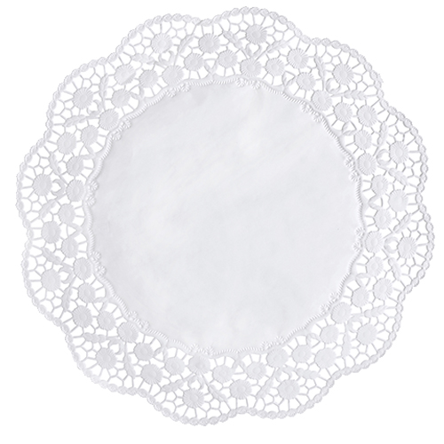 25 x 12 Tortenspitzen rund Ø 36 cm weiss