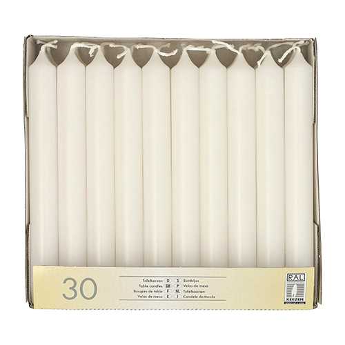 4 x 30 Tafelkerzen Ø 2,1 cm · 19,6 cm weiss