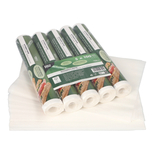 10 x 500 Blatt Butterbrotpapier 25 cm x 30 cm weiss