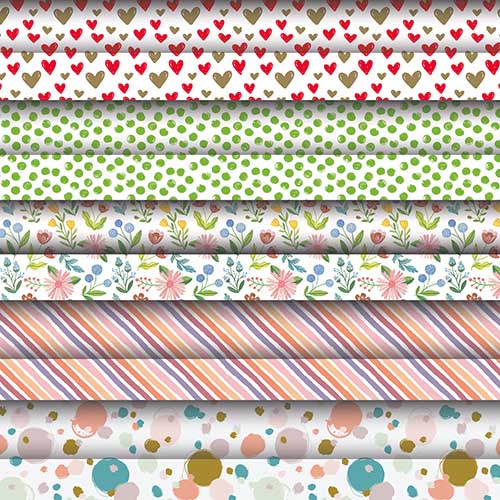 50 x Geschenkpapier 3 m x 70 cm "Fantasy" sortiert