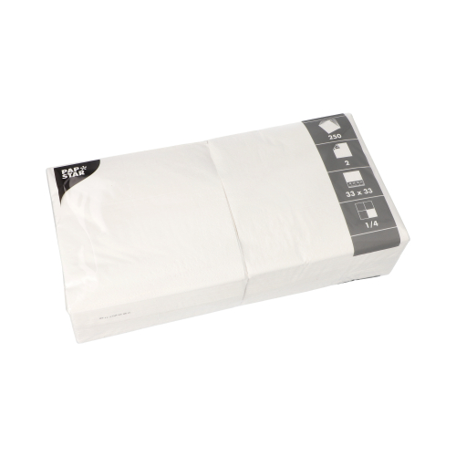 4 x 250 Servietten, 2-lagig 1/4-Falz 33 cm x 33 cm weiss