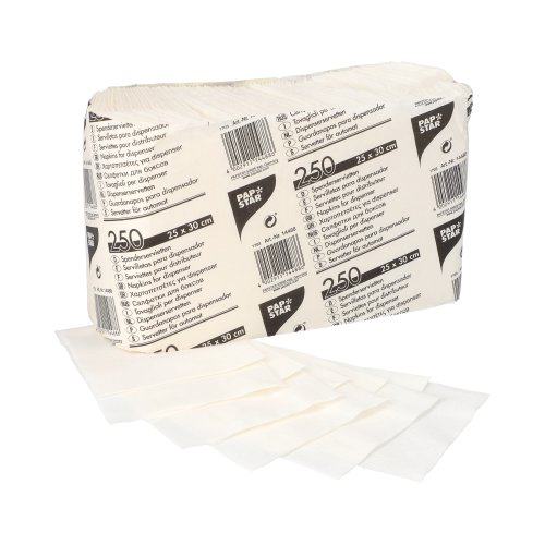32 x 250 Spenderservietten, 1-lagig 25 cm x 30 cm weiss