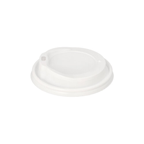 10 x 100 Dom-Deckel, PS "To Go" rund Ø 9 cm · 2,4 cm weiss