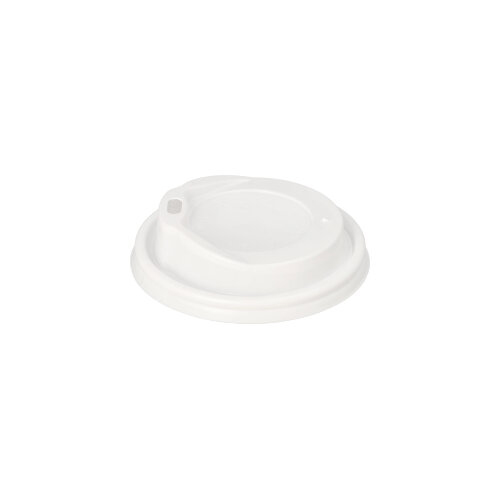 10 x 100 Dom-Deckel, PS "To Go" rund Ø 8 cm · 2,4 cm weiss