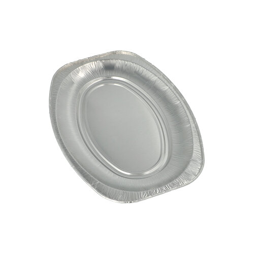 10 x 10 Servierplatten, Alu oval 35 cm x 24,5 cm