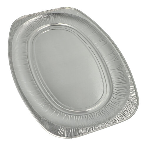 15 x 3 Servierplatten, Alu oval 54,7 cm x 35,8 cm