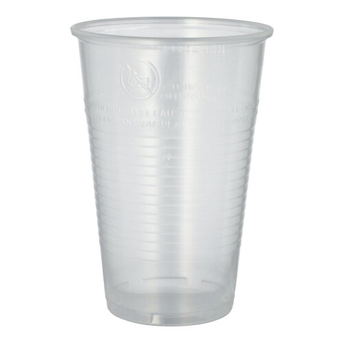 32 x 50 Trinkbecher, PP 0,5 l Ø 9,5 cm · 13,7 cm transparent mit Schaumrand
