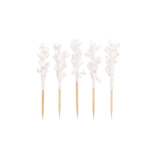 10 x 1000 Deko-Picker 6,8 cm weiss "Frills"