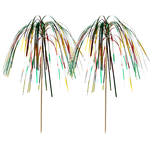 10 x 100 Deko-Picker 15,5 cm "Feuerwerk" multicolor