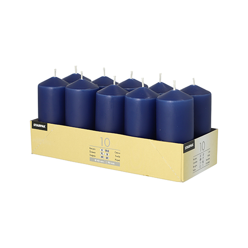 4 x 10 Stumpenkerzen Ø 40 mm · 90 mm dunkelblau