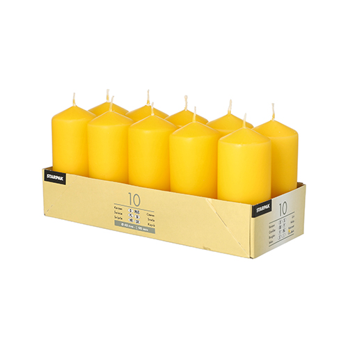 4 x 10 Stumpenkerzen Ø 40 mm · 90 mm goldgelb