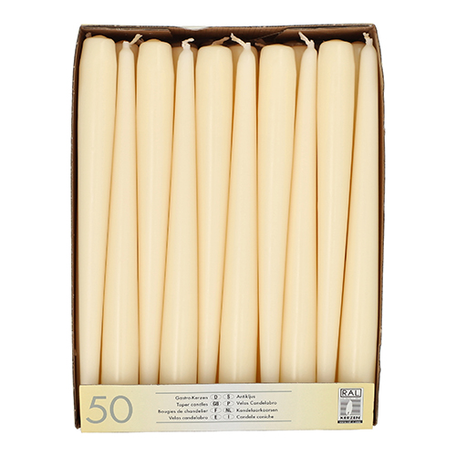 2 x 50 Leuchterkerzen Ø 2,2 cm · 25 cm champagner