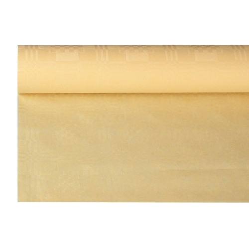 12 x Papiertischtuch mit Damastprägung 8 m x 1,2 m creme