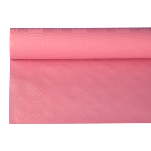 12 x Papiertischtuch mit Damastprägung 8 m x 1,2 m rosa